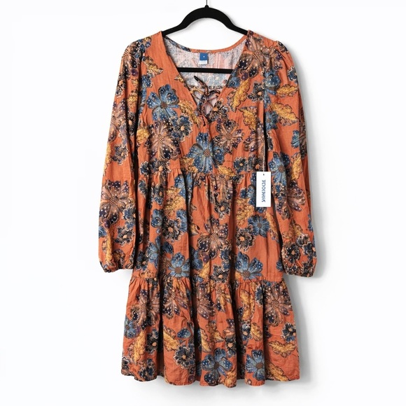 Old Navy Dresses & Skirts - Old Navy Floral Boho Mini Dress Size S Long Sleeve NWT